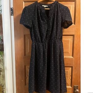 Mint & Berry Navy blue polka dot dress with pockets